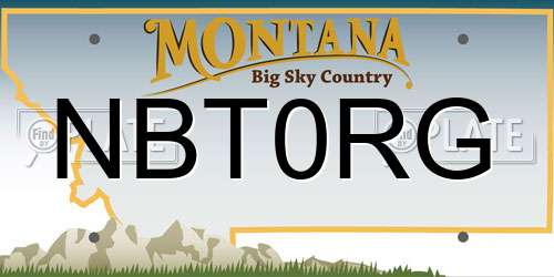 NBT0RG Montana License Plate