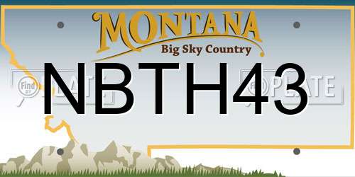 NBTH43 Montana License Plate