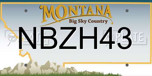 NBZH43 Montana License Plate