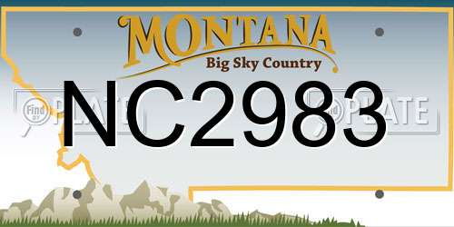 NC2983 Montana License Plate