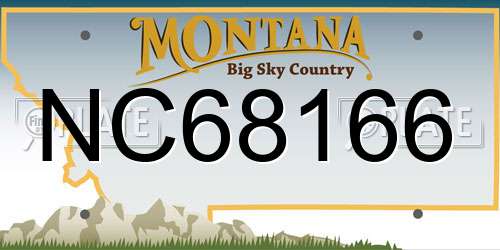 NC68166 Montana License Plate