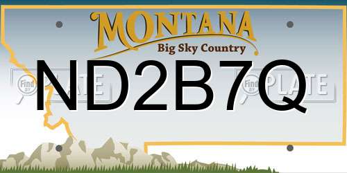 ND2B7Q Montana License Plate