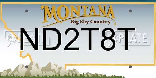ND2T8T Montana License Plate