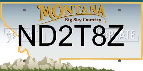 ND2T8Z Montana License Plate