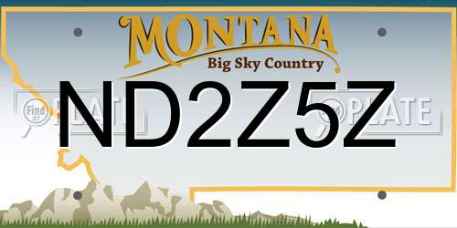 ND2Z5Z Montana License Plate
