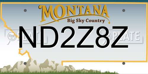 ND2Z8Z Montana License Plate