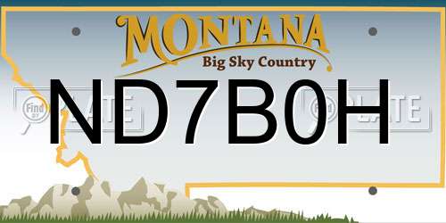 ND7B0H Montana License Plate