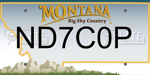 ND7C0P Montana License Plate