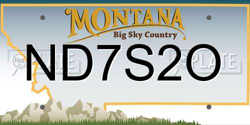 ND7S2O Montana License Plate