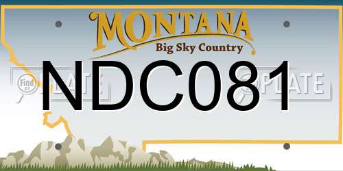 NDC081 Montana License Plate
