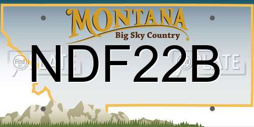 NDF22B Montana License Plate