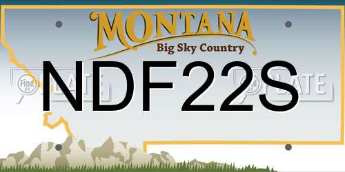 NDF22S Montana License Plate