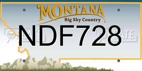 NDF728 Montana License Plate
