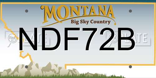 NDF72B Montana License Plate