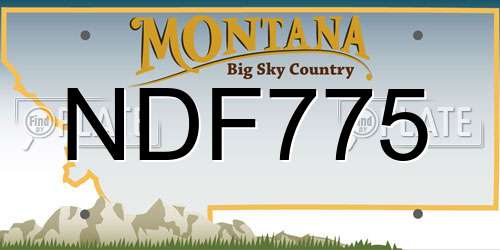 NDF775 Montana License Plate