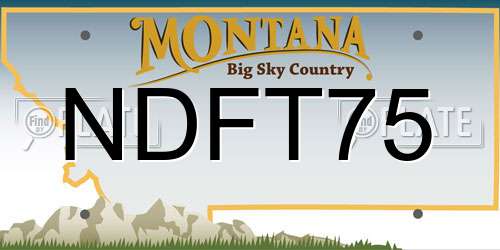 NDFT75 Montana License Plate