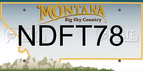NDFT78 Montana License Plate