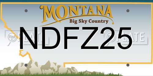 NDFZ25 Montana License Plate