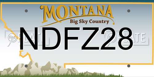 NDFZ28 Montana License Plate