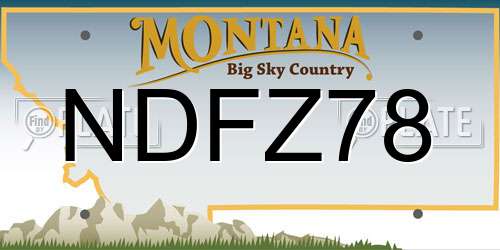 NDFZ78 Montana License Plate
