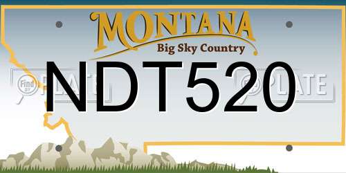 NDT520 Montana License Plate