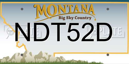 NDT52D Montana License Plate