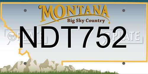 NDT752 Montana License Plate