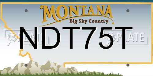 NDT75T Montana License Plate