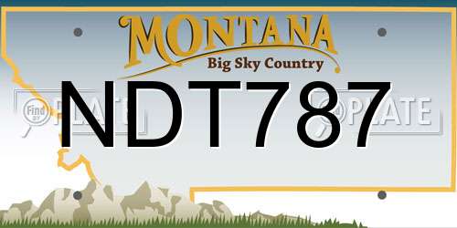 NDT787 Montana License Plate