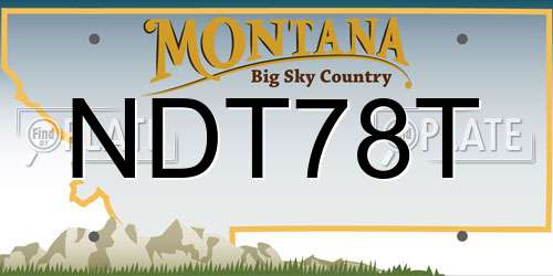NDT78T Montana License Plate