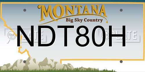 NDT80H Montana License Plate