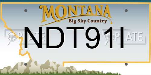 NDT91I Montana License Plate