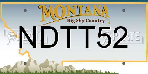 NDTT52 Montana License Plate