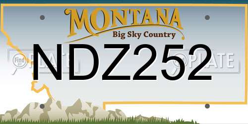 NDZ252 Montana License Plate