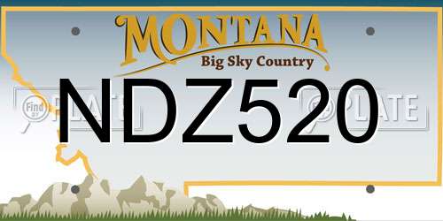 NDZ520 Montana License Plate