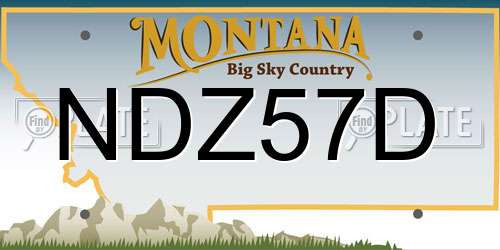 NDZ57D Montana License Plate