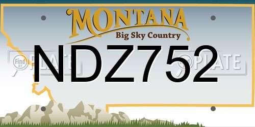 NDZ752 Montana License Plate