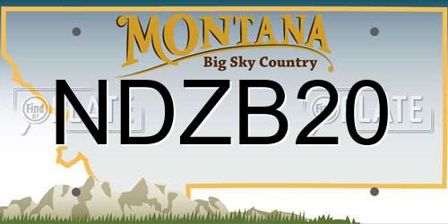 NDZB20 Montana License Plate
