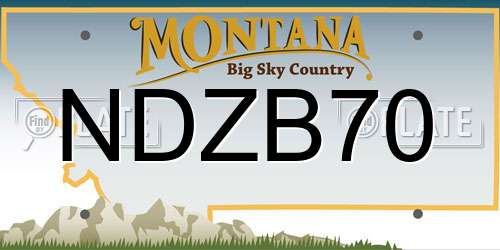 NDZB70 Montana License Plate