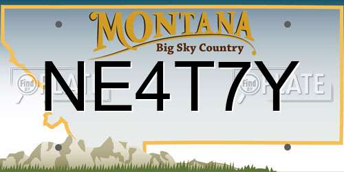 NE4T7Y Montana License Plate