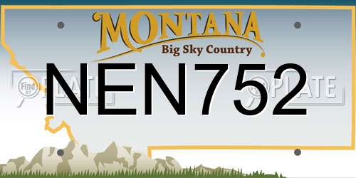 NEN752 Montana License Plate