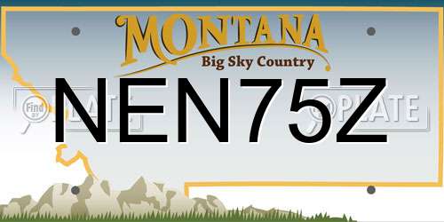 NEN75Z Montana License Plate
