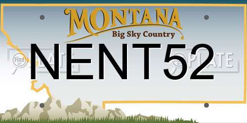 NENT52 Montana License Plate
