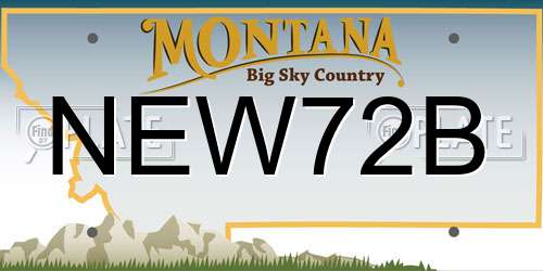 NEW72B Montana License Plate