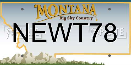 NEWT78 Montana License Plate