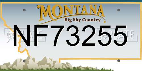 NF73255 Montana License Plate