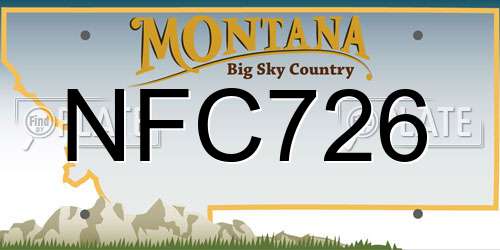NFC726 Montana License Plate