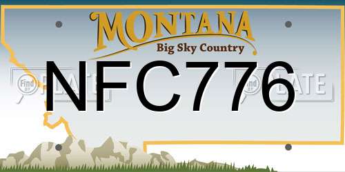 NFC776 Montana License Plate