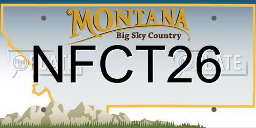 NFCT26 Montana License Plate
