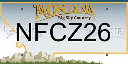 NFCZ26 Montana License Plate